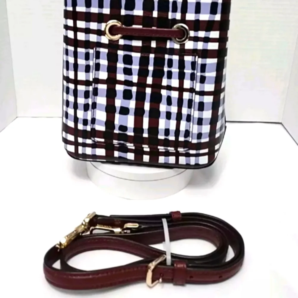 Kate Spade New York Eva City Small Plaid Crossbody Bucket Bag
